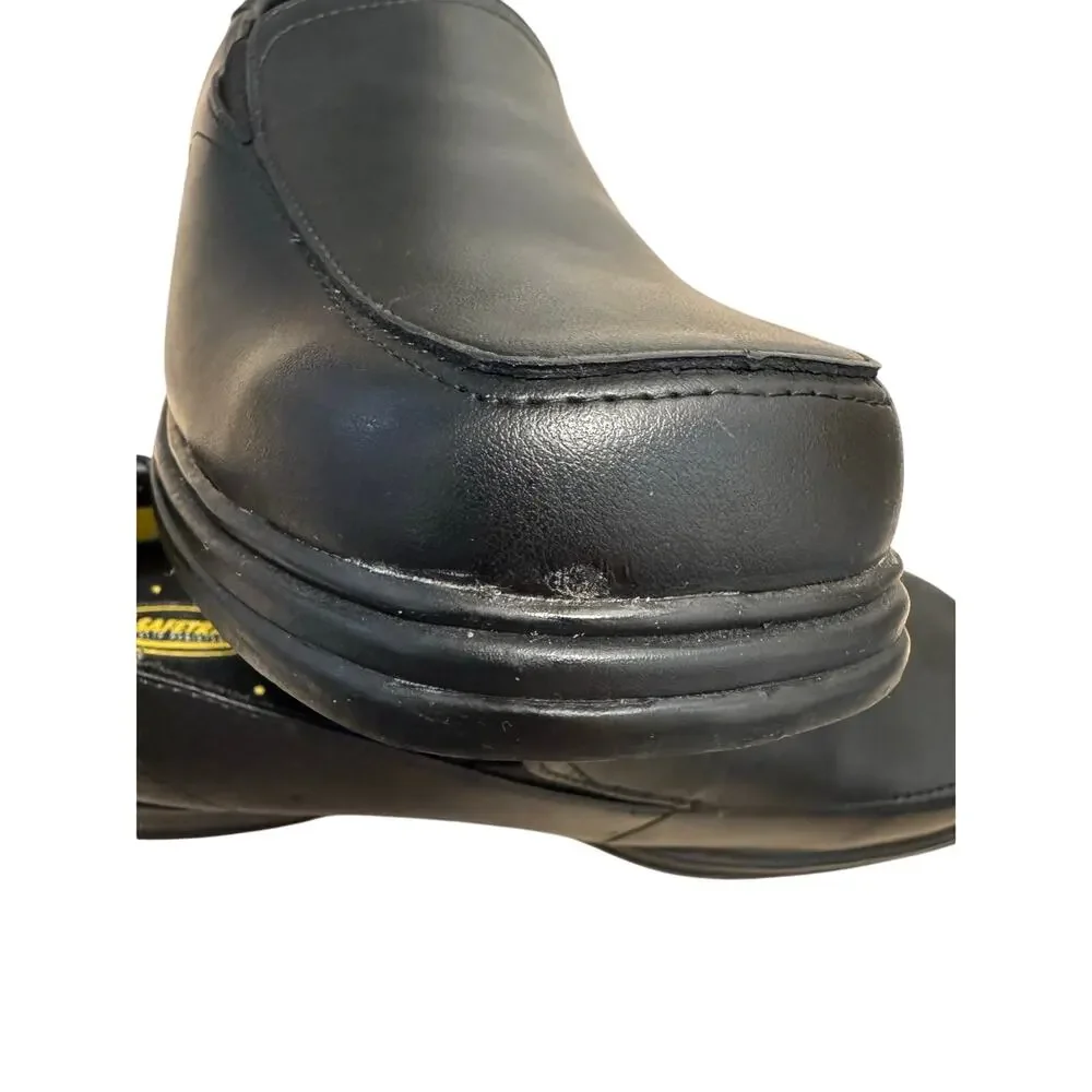 NWT Safetrax Black‎ Leather Slip Resistant Women’s Work Shoes 7.5 Slip-On #65125